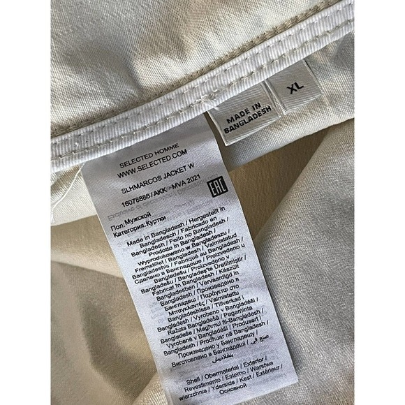 Selected Homme Size XL Beige SLH Marcos Button Front Shirt-Jacket Shacket - New - Picture 5 of 9